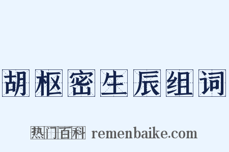 胡枢密生辰组词是什么意思的图片